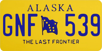 AK license plate GNF539