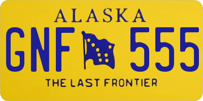 AK license plate GNF555