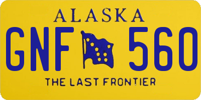 AK license plate GNF560