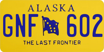 AK license plate GNF602