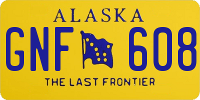 AK license plate GNF608
