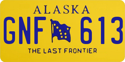 AK license plate GNF613