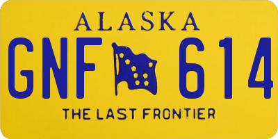 AK license plate GNF614