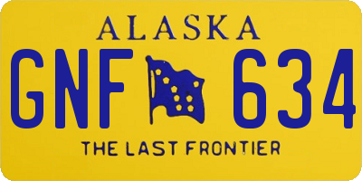 AK license plate GNF634