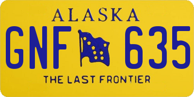 AK license plate GNF635