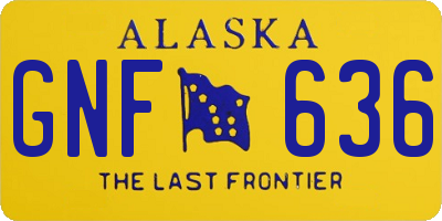 AK license plate GNF636