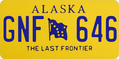 AK license plate GNF646