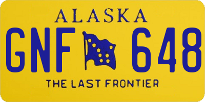 AK license plate GNF648