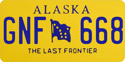 AK license plate GNF668