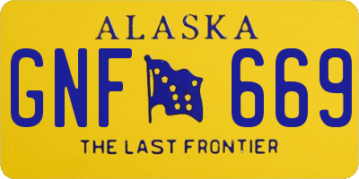 AK license plate GNF669