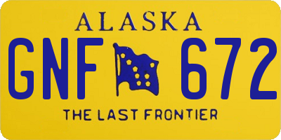 AK license plate GNF672