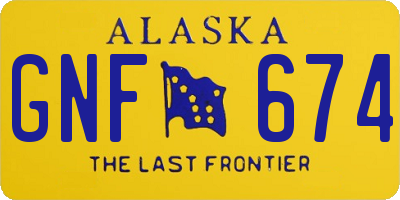 AK license plate GNF674
