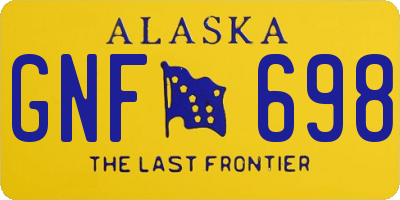 AK license plate GNF698