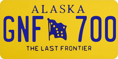 AK license plate GNF700