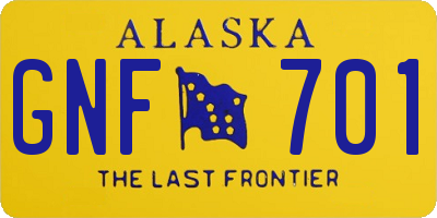 AK license plate GNF701