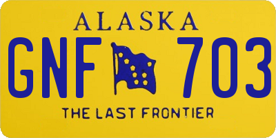 AK license plate GNF703