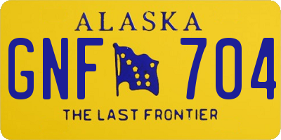 AK license plate GNF704