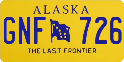 AK license plate GNF726