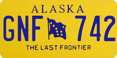 AK license plate GNF742
