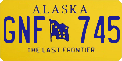 AK license plate GNF745