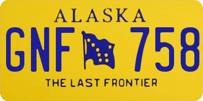 AK license plate GNF758