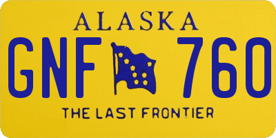 AK license plate GNF760
