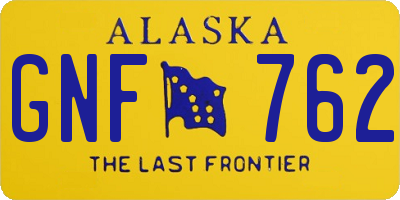 AK license plate GNF762