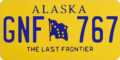 AK license plate GNF767