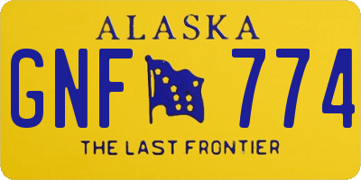 AK license plate GNF774