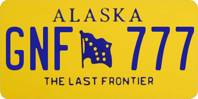 AK license plate GNF777