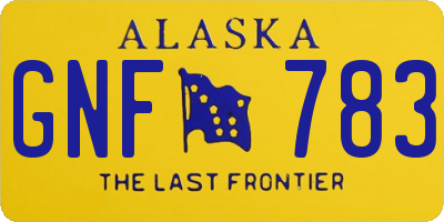 AK license plate GNF783