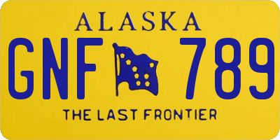 AK license plate GNF789