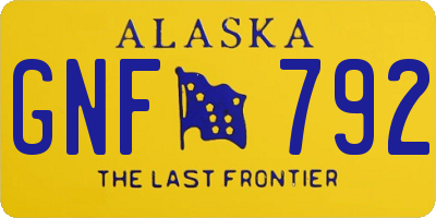 AK license plate GNF792