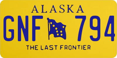 AK license plate GNF794