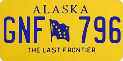 AK license plate GNF796