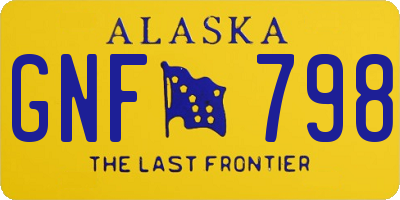AK license plate GNF798