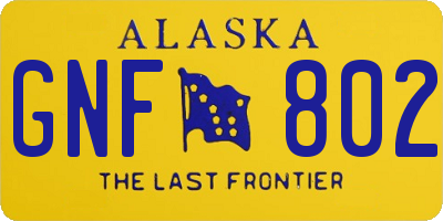 AK license plate GNF802