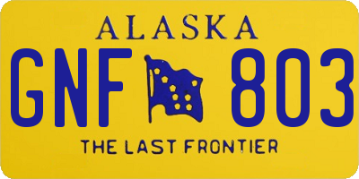 AK license plate GNF803