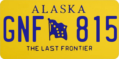 AK license plate GNF815