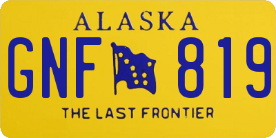 AK license plate GNF819