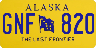 AK license plate GNF820