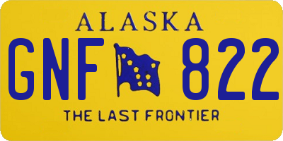 AK license plate GNF822
