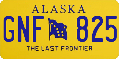 AK license plate GNF825