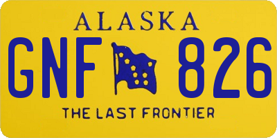 AK license plate GNF826
