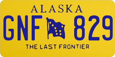 AK license plate GNF829