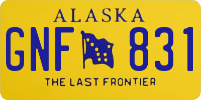 AK license plate GNF831