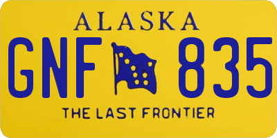 AK license plate GNF835