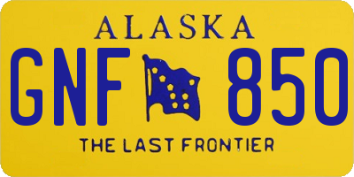 AK license plate GNF850