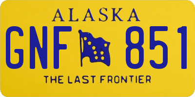 AK license plate GNF851