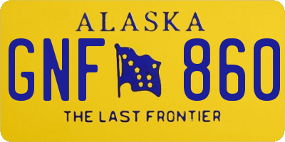 AK license plate GNF860
